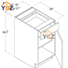 4 Frameless Gloss White Base Cabinet Single Door and Drawer