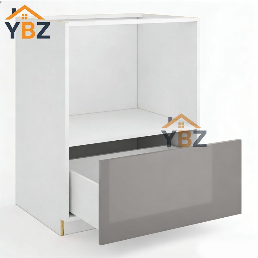 4 Frameless Gloss Gray Microwave Base Cabinet