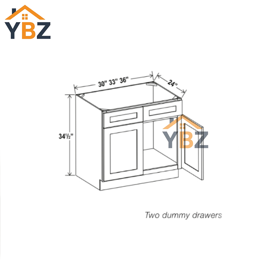 4 Treasure Chest Shaker Sink Base With Double Doors and False Drawers