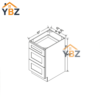 4 Treasure Chest Shaker Vanity Three Drawer Base Cabinet