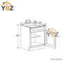 4 Treasure Chest Shaker Base Cabinet with Single Door & Drawer