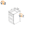 4 Green Shaker Vanity Three Drawer Base Cabinet