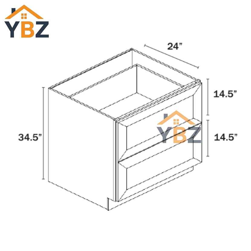 4 Green Shaker Two Drawer Base
