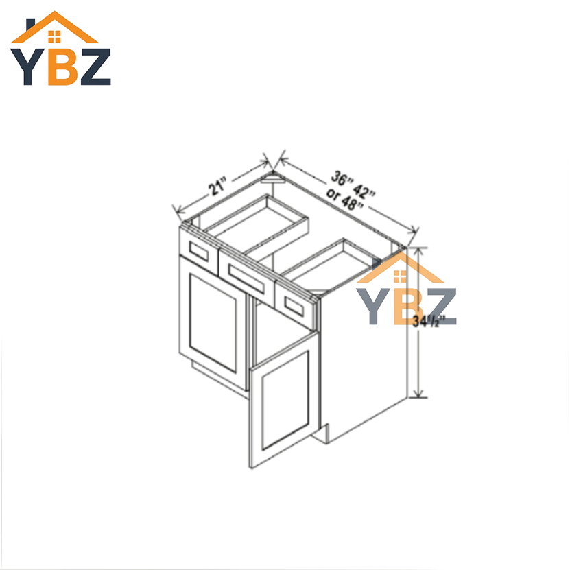 4 Green Shaker Vanity Combo Cabinet