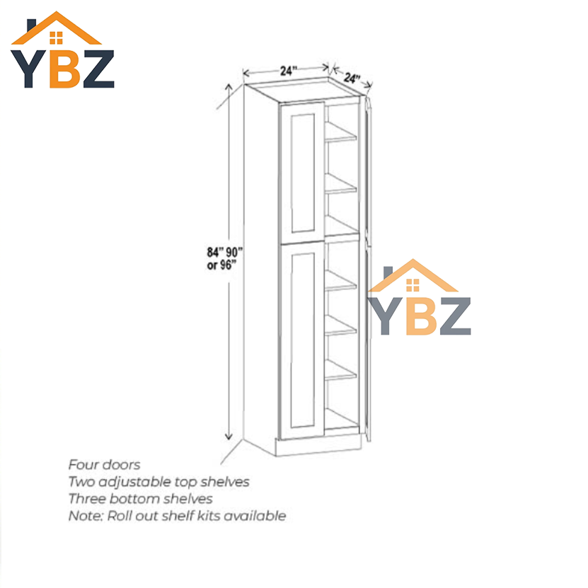 4 Green Shaker18″ 24″ 30″ W Utility Pantry Cabinet