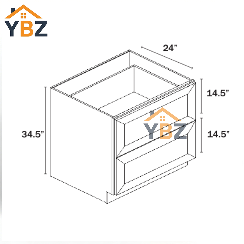 4 Charcoal Black Shaker Base cabinet with 2 Drawers/3 Drawers