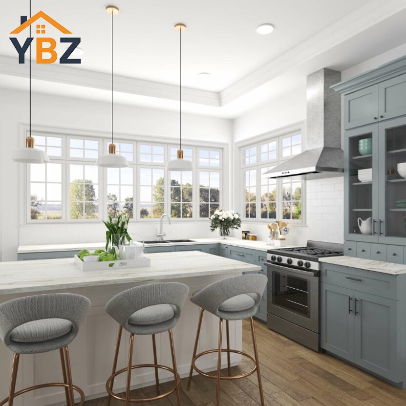 Gray Shaker Vanity Three Drawer Base Cabinet available in 5 sizes.