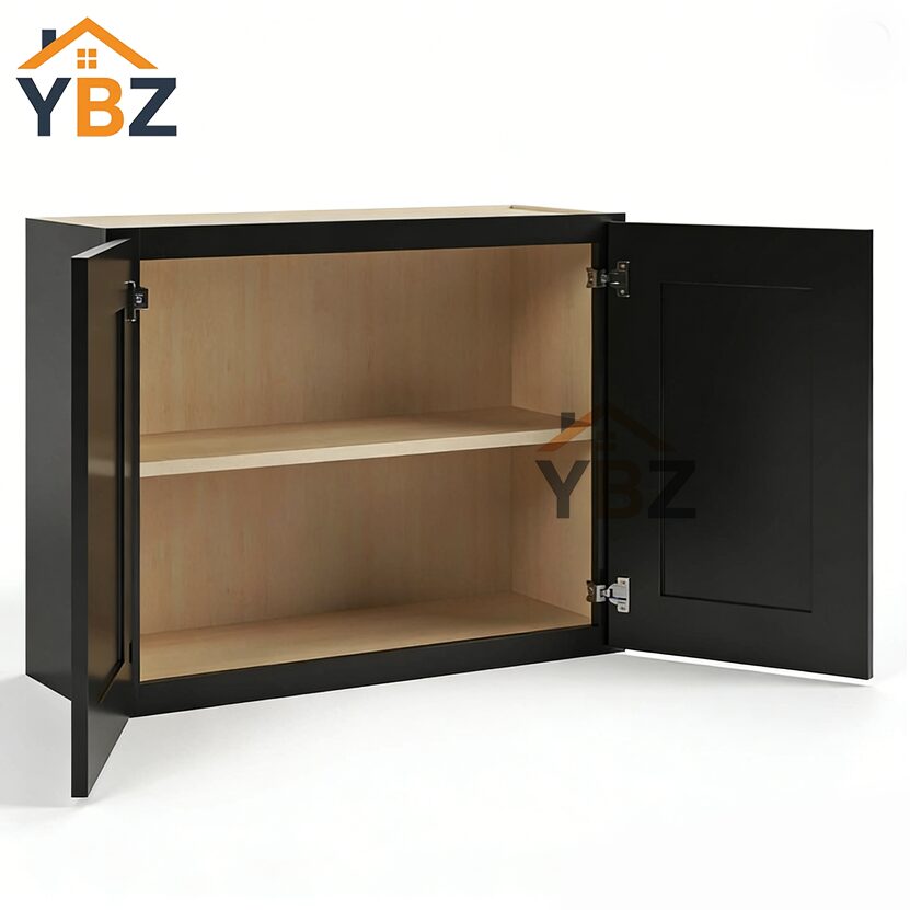 5 Black Shaker 12″ 15″ 18″ 24″ H Double Door Wall Cabinet