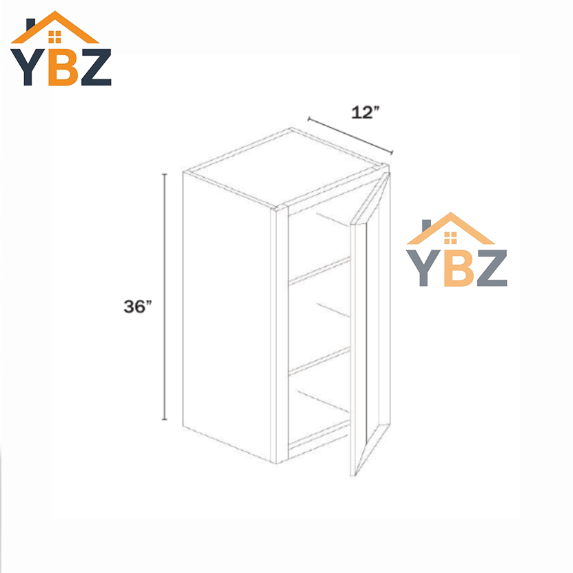Dorian Gray Shaker Double Door Wall Cabinets 30″H,36″H,42″H,12″D