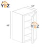 6 Charcoal Black Shaker Double Door Wall Cabinets 30″H,36″H, 42″H,12″D