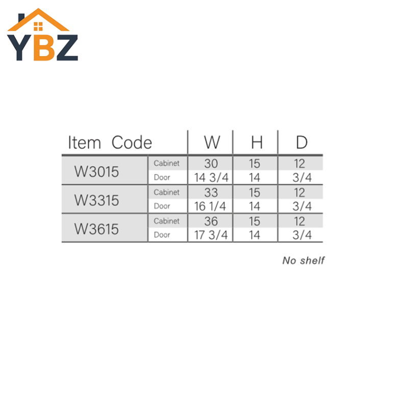 White Shaker12″15″18″24″ H Double Door Wall Cabinet