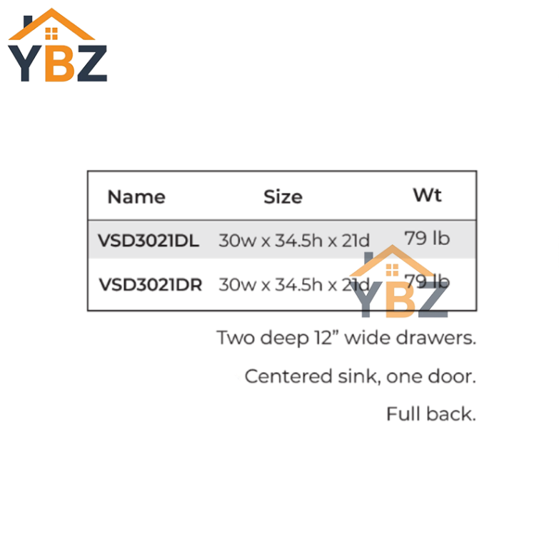 Dorian Gray Shaker Vanity Sink Base Combo 30″W；36″W；42″W；48″W；60″W