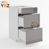 Frameless Gloss Gray MINI Base/Three Drawer Base Vanity Cabinet