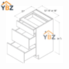 Frameless Gloss Gray MINI Base/Three Drawer Base Vanity Cabinet