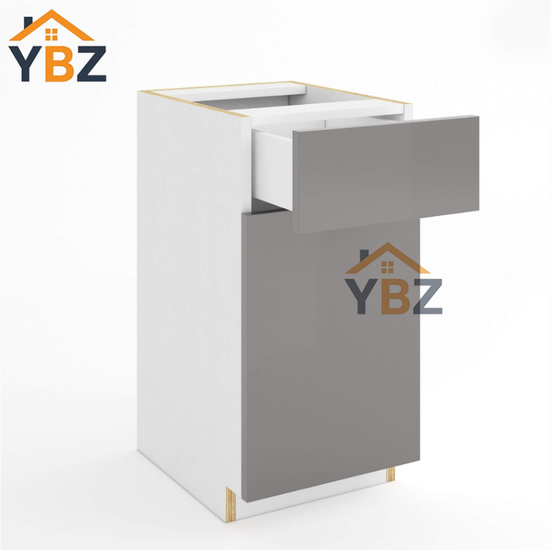 Frameless Gloss Gray MINI Base/Three Drawer Base Vanity Cabinet