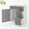 Frameless Gloss Gray Double Drawer Single Dummy Drawer Vanity Combo Base Cabinet 30″36″W