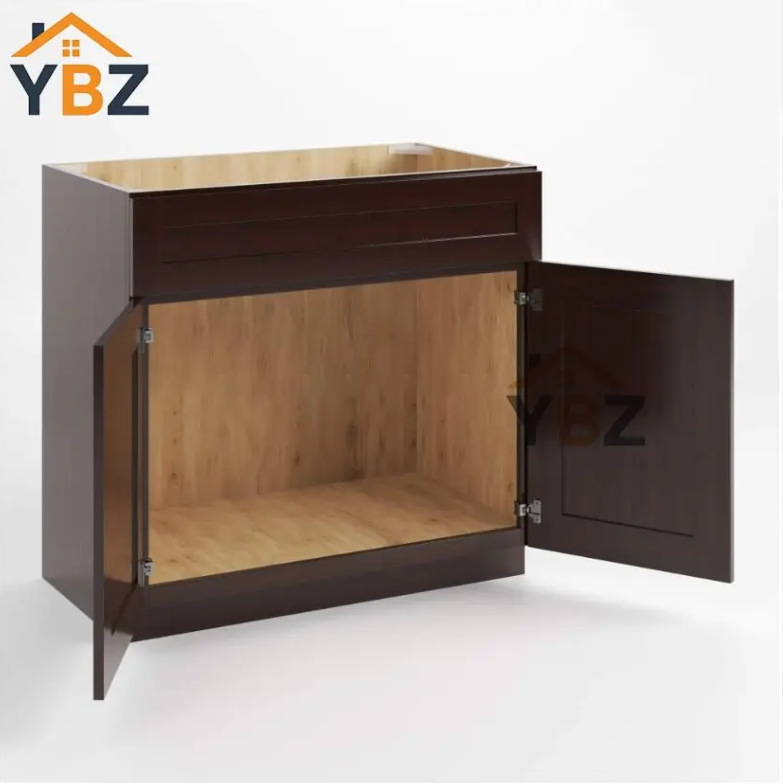 Shaker Espresso Single / Double Vanity Sink Base Cabinet