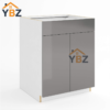 Frameless Gloss Gray Base Cabinet Double Door and Double Drawer/Single Drawer