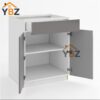 Frameless Gloss Gray Base Cabinet Double Door and Double Drawer/Single Drawer