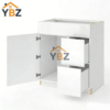 Frameless Gloss White Double Drawer Single Dummy Drawer Vanity Combo Base Cabinet 30″ 36″W