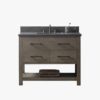 1 Rustic Gray Freestanding Single Sink Vanity with Open Towel Storage Shelf