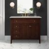 1 42" Classic Espresso Wood Bathroom Vanity with Natural Stone Countertop
