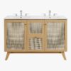 1 48" Coastal Rattan Double Bathroom Vanity for Master Bath Remodel