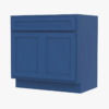 36 Inch Deep Blue Shaker Bathroom Storage Cabinet for Custom Countertop