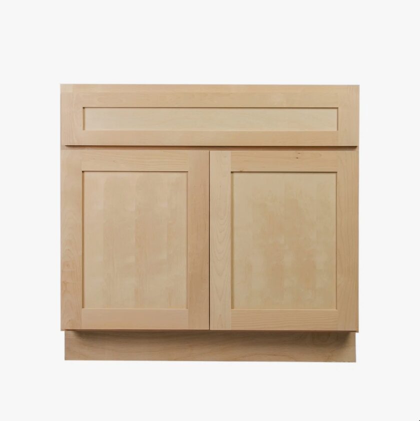 1 30" Unfinished Birch Shaker Face Frame Sink Base Kitchen Cabinet