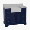 Luxury Transitional Navy Farmhouse Vanity for Traditional & Coastal Bathroom Renovation