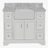 1 Transitional White Farmhouse Vanity for Cottage, Coastal & Classic Bathroom Remodel