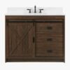 1 Rustic Farmhouse Brown Vanity for Country, Industrial & Transitional Bathroom Remodel