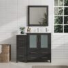 1 Contemporary Espresso Vanity Cabinet Set for Minimalist & Transitional Bathroom Remodel