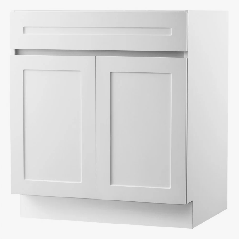1 Freestanding Shaker Style Vanity Base Cabinet, Solid Wood Construction for Bathroom Sink