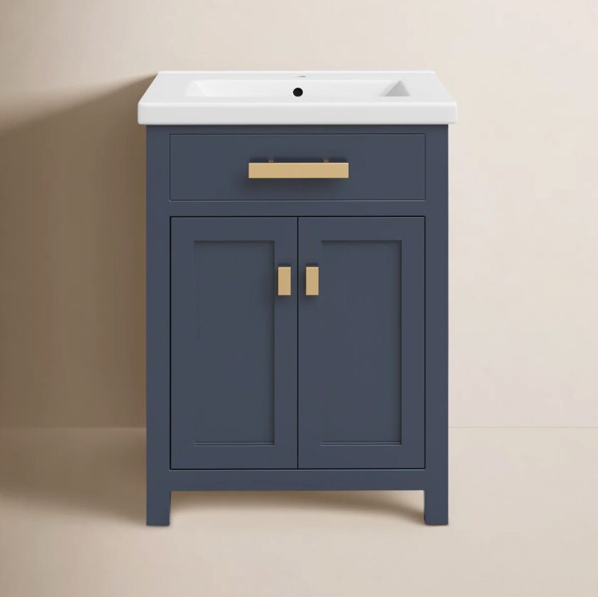 Timeless Navy Blue All-in-One Shaker Bathroom Vanity Cabinet