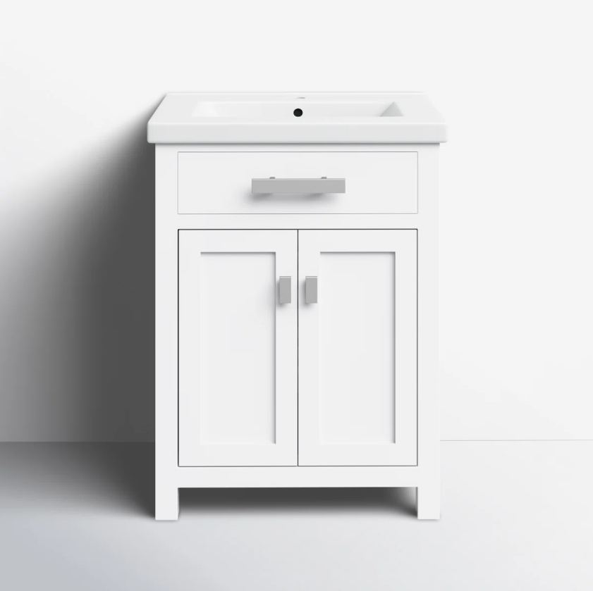 Timeless All-White Shaker All-in-One Bathroom Vanity Cabinet