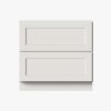 1 Modern Soft White Double Drawer Shaker Base Cabinet for Custom Countertop Kitchen Remodel