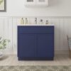 Modern Navy Shaker Vanity Base Cabinet for Custom Countertop Bathroom Remodel Projects