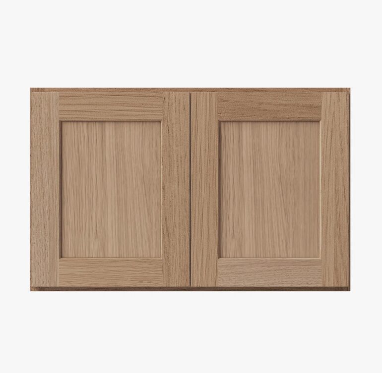 Natural Oak Shaker Wall Cabinet for Farmhouse & Scandinavian Whole Kitchen Remodel