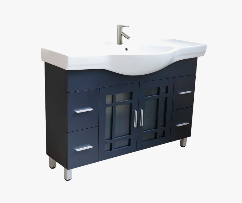 48" Freestanding Single Sink Bathroom Vanity Cabinet for Guest & Master Bath Remodel
