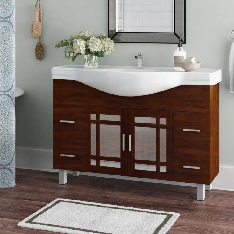 48" Freestanding Single Sink Vanity Cabinet for Farmhouse & Traditional Bathroom Remodel