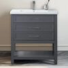 1 Minimalist Dark Grey All-in-One Bathroom Vanity Cabinet with Open Storage