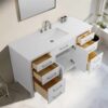 60" Solid White Wood Single Vanity Cabinet for Minimalist & Farmhouse Bathroom Remodel