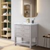 1 Compact Light Gray Single Sink Vanity for Small Guest Bathrooms