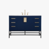 48 Inch Navy Blue Freestanding Bathroom Vanity with Gold Hardware