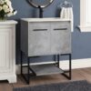 1 24 Inch Concrete Gray Industrial Freestanding Bathroom Vanity with Metal Frame
