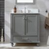 Transitional Single Sink Grey Shaker Bathroom Vanity Cabinet