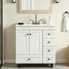 Classic White Shaker Vanity with Integrated Ceramic Sink for Bathrooms