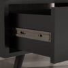 10 30 Inch Black Mid-Century Rattan Freestanding Single Sink Bathroom Vanity with Gold Knobs