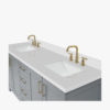 10 Spacious Light Gray All-in-One Double Sink Shaker Bathroom Vanity